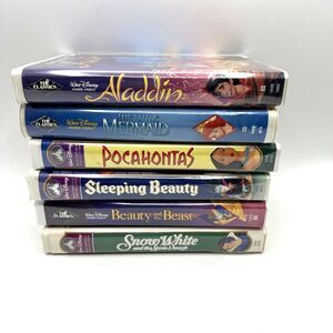 Lot Of 6 Disney’s Princess VHS Clamshell The Little Mermaid Snow White